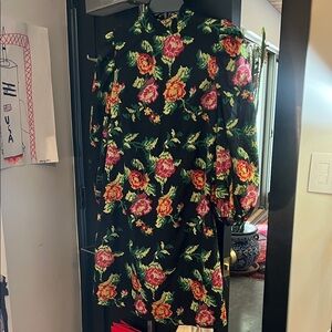 Eva Franco Black Dress with Floral embroidered Accents